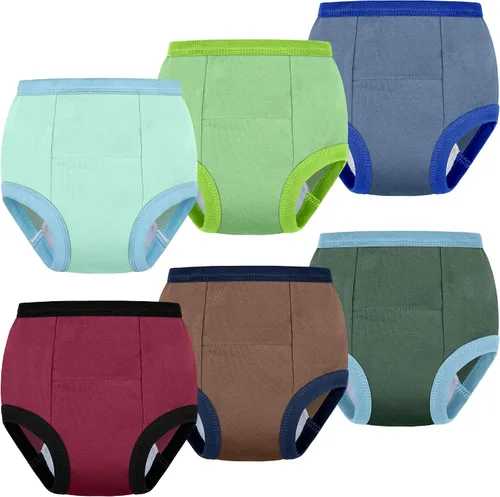 Miniatura 7 de BIG ELEPHANT Ropa interior de entrenamiento para ir al baño, 100% algodón, absorbente, unisex, pantalones para niños y niñas Serie Floral