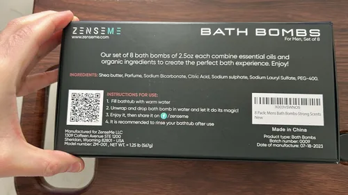 Miniatura 8 de Bombas de baño para hombres, juego de regalo de 18 bombas de baño orgánicas perfumadas hechas a mano de 2.5 onzas con aceites esenciales naturales.