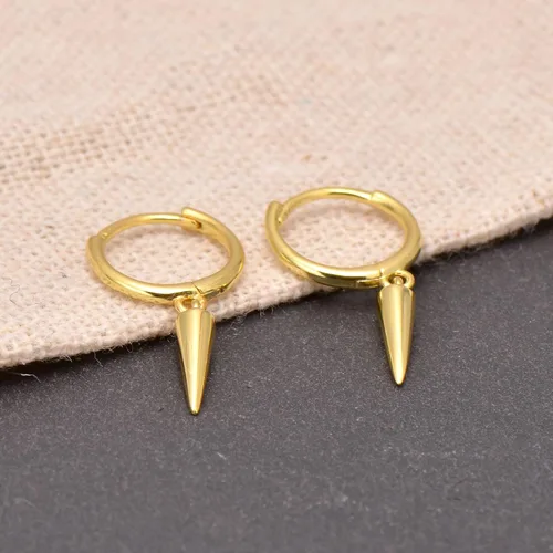 Miniatura 9 de Aretes colgantes de plata de ley 925 con pequeños aretes redondos