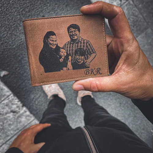 Miniatura 7 de SFdizayn Cartera de fotos personalizada para hombres, cartera con nombres grabados para él, cartera de fotos personalizada para marido, regalos