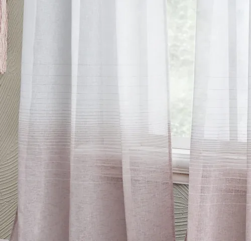 Miniatura 3 de Dainty Home Linea - Par de paneles de cortinas traslúcidas con textura de lino con textura 3D, estilo bohemio 3D para dormitorio, 2 paneles