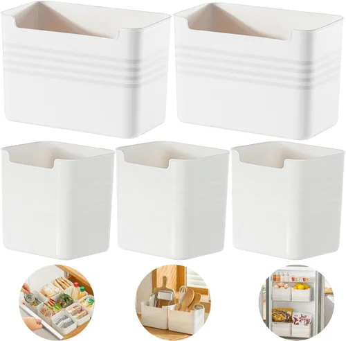 Miniatura 14 de Paquete de 3 cajas organizadoras de refrigerador, contenedores de plástico para almacenamiento de puerta lateral del refrigerador, contenedores