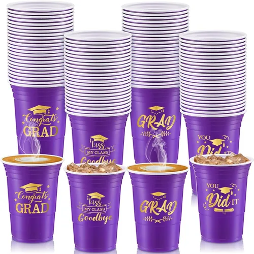Miniatura 13 de Yinder 48 vasos de plástico desechables para fiesta de graduación, decoraciones de graduación de 16 onzas, tazas de estadio de grado 2026, bebidas