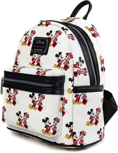 Miniatura 2 de Loungefly Disney Mickey and Minnie Mouse AOP - Bolso de hombro con doble correa para mujer Multi