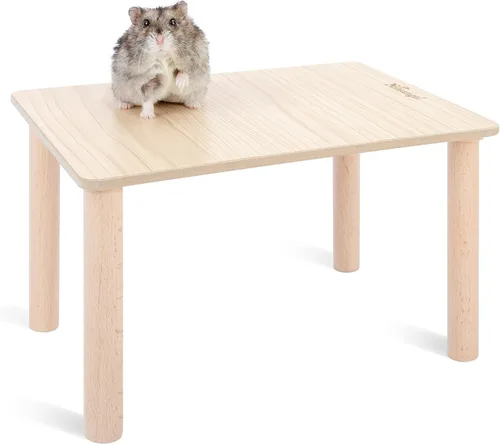 Niteangel Plataforma de Juego de Madera para Hámsteres Enanos, Sírios, Jerbos, Ratones, Degus u Otras Mascotas Pequeñas (26 cm L x 18 cm A - 15 cm