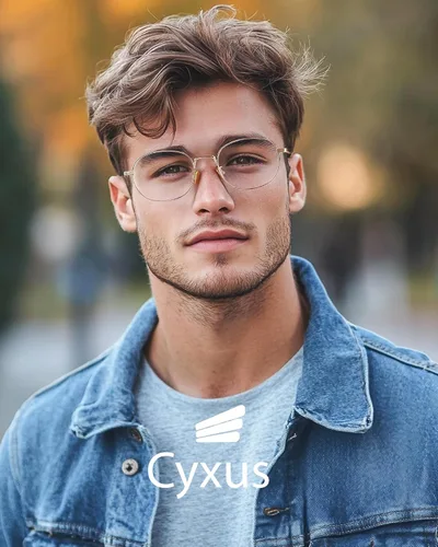 Miniatura 2 de Cyxus Lentes ovalados con bloqueo de luz azul para mujeres y hombres, marco redondo de metal, uso para juegos de computadora, antifatiga ocular 8562
