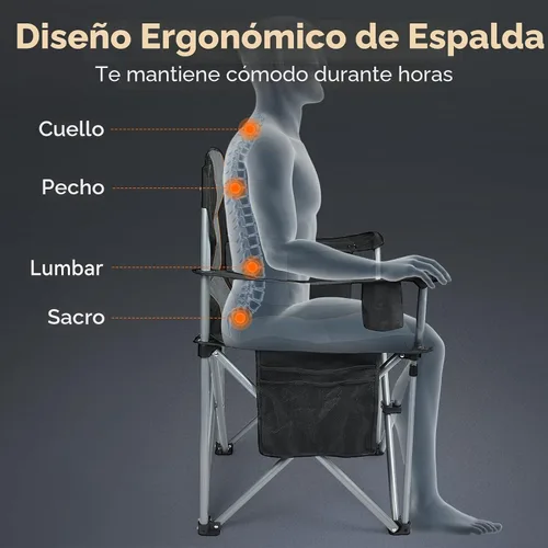 Miniatura 3 de Sillas de campamento, paquete de 2 sillas plegables de gran tamaño resistentes totalmente acolchadas para exteriores con soporte para tazas, bolsa