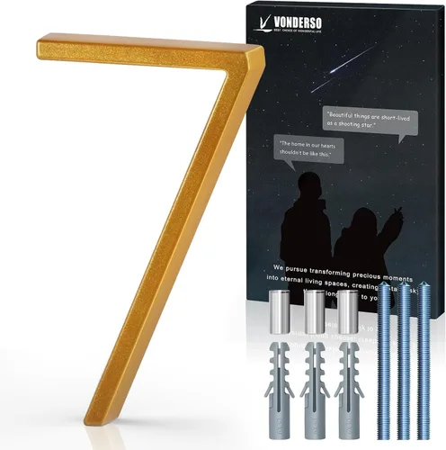 Miniatura 20 de VONDERSO Números flotantes de casa de 5 pulgadas para exteriores, números de dirección modernos de metal antioxidante (3), números de buzón Negro 3