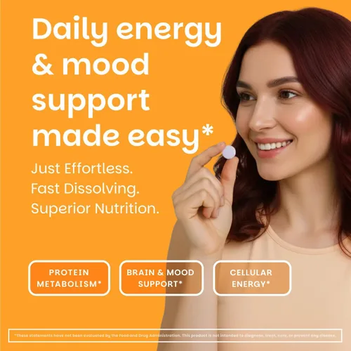 Miniatura 2 de EZ Melts Vitamina B6 - Suplemento para la salud del cerebro y el corazón - Apoyo al metabolismo energético - Sin sabores artificiales - Sin OMG