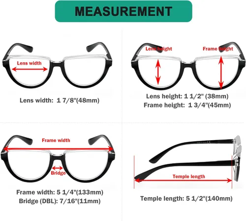 Miniatura 3 de Eyekepper Gafas para Mujeres Lectura - Señoras Media Luna Diseño Lectores - Transparente/Rojo +2.50, Transparente/Rojo