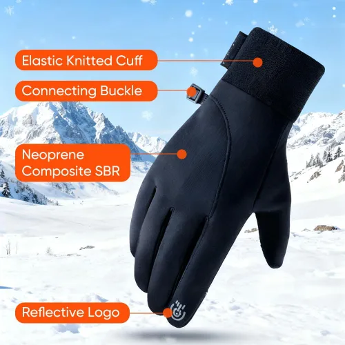Miniatura 6 de Saker - Guantes térmicos de alta calidad para hombre, guantes de ciclismo para clima frío, resistentes al viento, resistentes al agua, con agarre