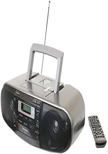 Panasonic RX-D55GC-K Boombox - Grabadora de casete de radio AM/FM de alta potencia MP3 CD AM/FM con puerto USB y música Sonido de alta calidad con 2