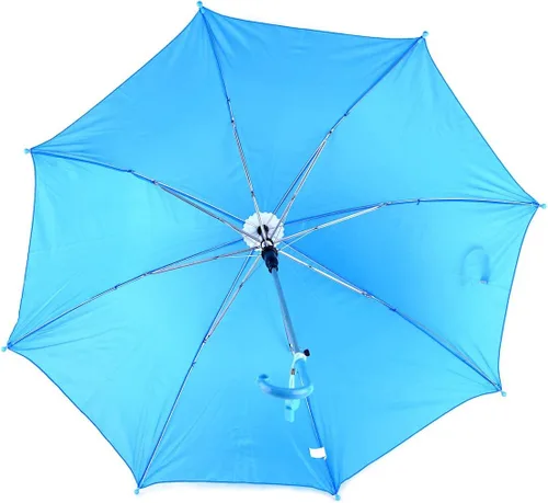 Miniatura 3 de BG Sombrilla ligera de color sólido para niños con silbato novedoso (azul)