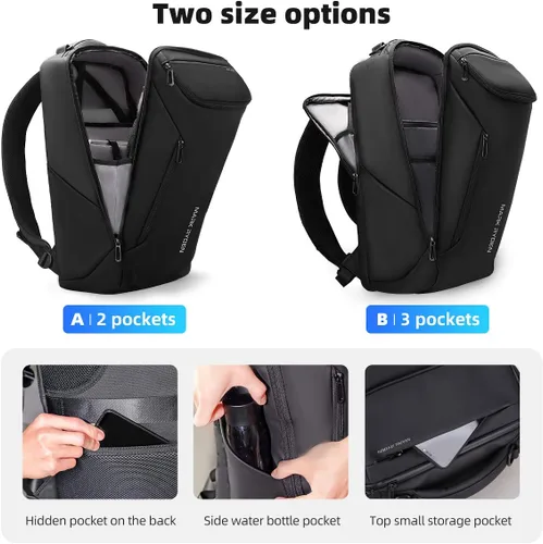 Miniatura 7 de Mozee - Mochila de negocios, bolsa impermeable para viajes y vuelos, compatible con laptops de 17.3 pulgadas con enchufe de carga USB