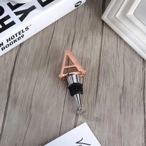 Miniatura 6 de Miicol Tapón para Botella de Vino, Tapón para Prosecco, Tapón de Vino de Oro Rosa, Tapón de Champán Personalizado, Tapón de Vino con Inicial, Regalo