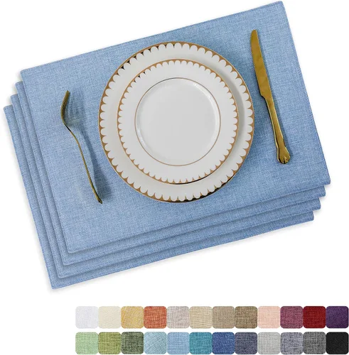 Miniatura 36 de Juego de 6 manteles individuales resistentes al calor para mesa de comedor y cocina de Home Brilliant, manteles individuales para mesa de comedor