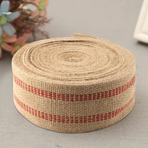 Miniatura 5 de ZOENHOU Cinta de yute para tapicería de 22 yardas y 3.5 pulgadas, cinta ancha de yute para manualidades, correas naturales para sillas para muebles