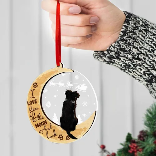 Miniatura 7 de Adornos de Perro Pastor Australiano para Árbol de Navidad, Adorno de Madera y Acrílico de 2 Capas de Pastor Australiano, Decoración Navideña 2025