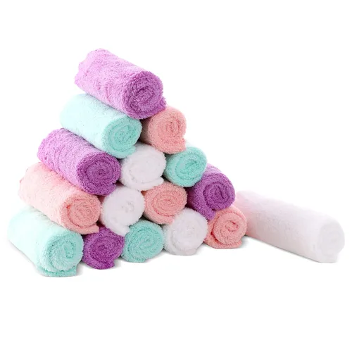 Miniatura 11 de Cute Castle Toallas ultrasuaves para bebé, paquete de 16 unidades, 9 x 9 pulgadas, suaves con la piel sensible para cara y cuerpo, felpa, ropa