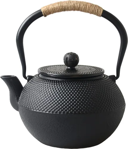 Miniatura 11 de Tetera japonesa de hierro fundido con infusor de acero inoxidable para té de hojas sueltas y bolsitas de té, hervidor de té de hierro fundido, apto