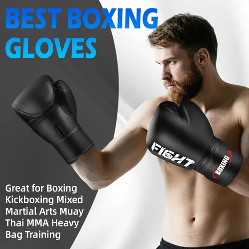 Miniatura 6 de Guantes de boxeo para hombres y mujeres, guantes de entrenamiento profesional de sparring Muay Thai, guantes de saco de boxeo pesado para adultos