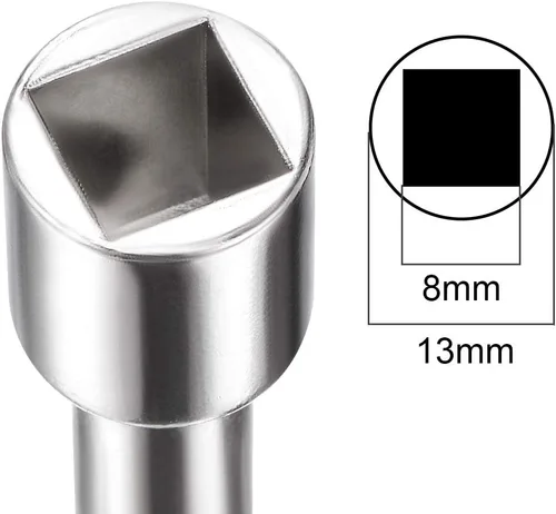 Miniatura 4 de uxcell Llave eléctrica del gabinete 0.315 in aleación de zinc cuadrado medidor de agua caja de seguridad clave 2pcs