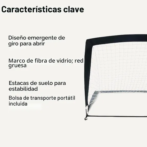 Miniatura 2 de Amazon Basics Red de portería de fútbol portátil desplegable para entrenamiento en el patio trasero