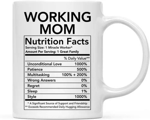 Miniatura 45 de Andaz Press Divertida taza de té de café de cerámica de 11 onzas, regalo de agradecimiento, datos nutricionales del ejército, paquete de 1, ideas
