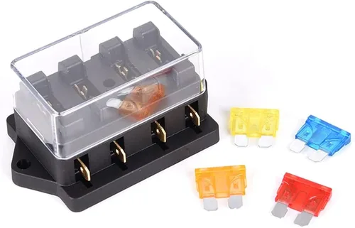 Miniatura 2 de Coche 4 vías circuito estándar ATO hoja fusibles bloque titular 12V/24V+4 vías fusible