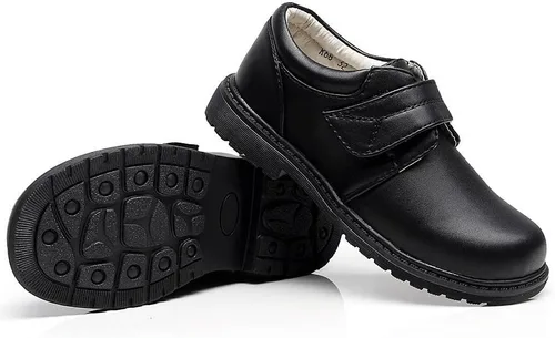 Miniatura 4 de rismart Zapatos de vestir Oxfords con punta redonda y cierre de velcro para niño