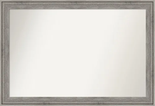 Miniatura 391 de Amanti Art Espejo de pared personalizado no biselado (24.5 x 24.5 pulgadas), marco gris marrón alta, varios tamaños personalizados, espejo de baño