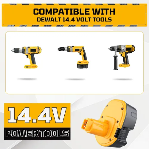 Miniatura 4 de 2 paquetes de 4.8 Ah Ni-MH DC9091 de repuesto para batería Dewalt de 14.4 V DW9091 DW9094 DE9091 DE9092 DE9038, compatible con Dewalt 14.4 voltios