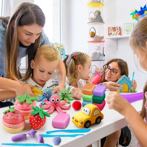 Miniatura 6 de YOPINSAND Arcilla de Secado al Aire 115 Colores, Arcilla para Modelar para Niños, Juguetes Mágicos de Moldeado DIY con Herramientas, Regalo