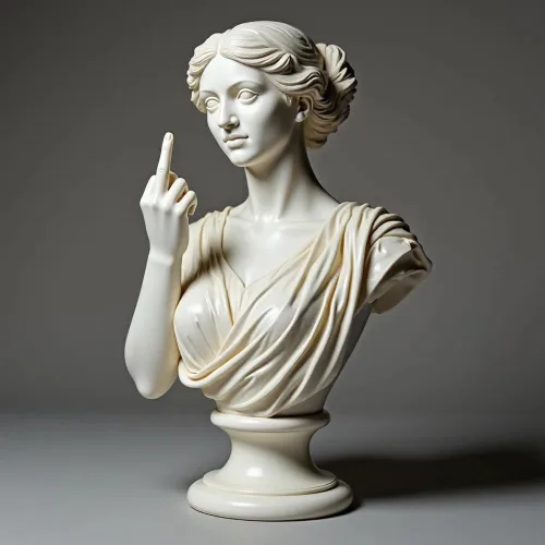 Miniatura 3 de Venus con estatua de actitud, figura de resina de dedo medio sin complejos, decoración de arte moderno atrevida para el hogar y la oficina, estatua