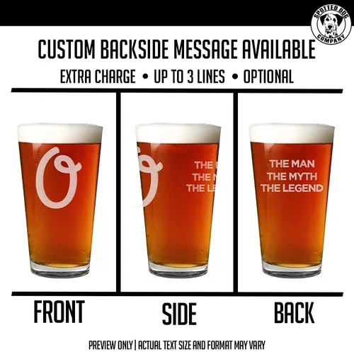 Miniatura 3 de Vaso de cerveza grabado personalizado de 16 onzas, vasos grabados personalizados para hombres, él papá, regalos de cumpleaños personalizados, 3-Claro