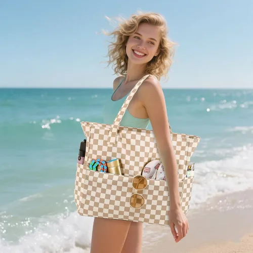 Miniatura 3 de Bluboon - Bolsa de playa impermeable para mujer, extra grande, con compartimento húmedo, para llevar de fin de semana, bolsa de piscina para viajes