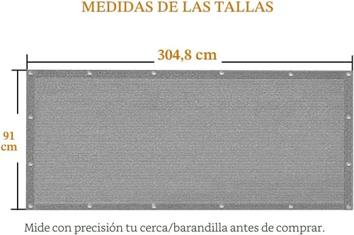Miniatura 4 de iCover 3x10 pies de valla de pantalla de privacidad para balcón, cubierta de valla de barandilla resistente a los rayos UV para porche, terraza, Gris