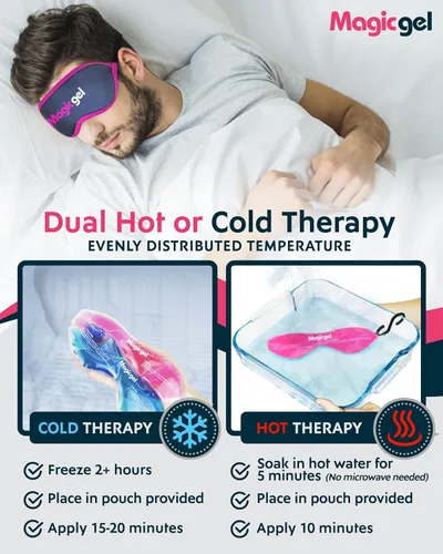 Miniatura 4 de Magic Gel Paquete frío de máscara de ojos Paquete de 2 mascarillas refrescantes para dormir Máscara de ojos fríos Reuable y compresa de ojos