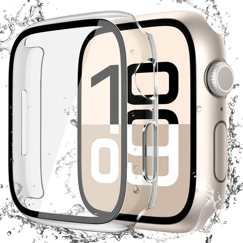 Miniatura 33 de Misxi Paquete de 2 fundas impermeables con botón diseñadas para Apple Watch Series 3 Series 2 de 38mm, funda rígida de policarbonato anticaídas