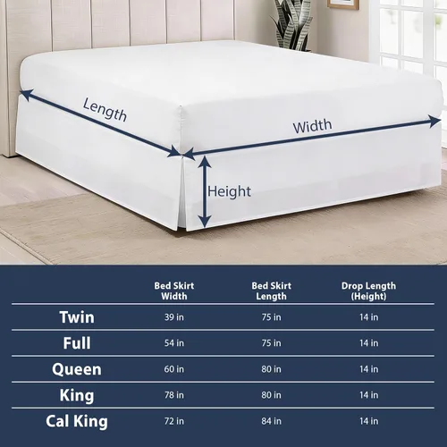 Miniatura 6 de Falda de cama de lujo con diseño hotelero a medida, pliegues en caja, caída de 14 pulgadas, tamaño Twin, color negro