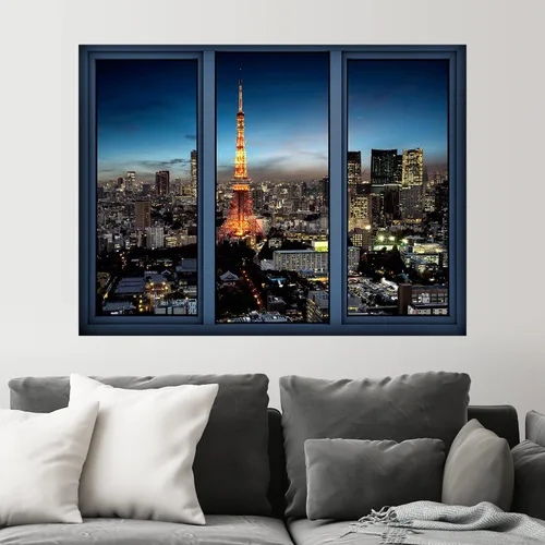 Miniatura 21 de SIGNWIN Adhesivo mural removible para pared, atardecer cielo naranja, otoño, bosque, árbol, paisaje, naturaleza, arte fino, rústico, paisaje