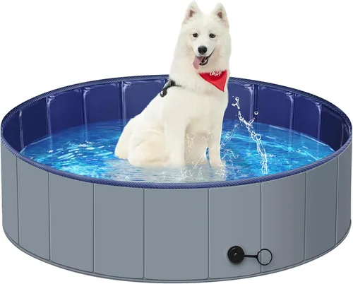 Miniatura 7 de Piscina para perros grandes, piscina para niños, de plástico duro, bañera portátil, plegable para perros antideslizantes
