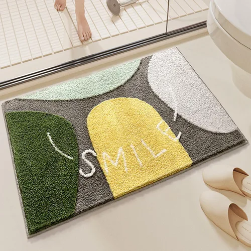 Miniatura 12 de Hi Space - Alfombras de baño de 31.5x19.7 pulgadas, alfombra de baño de hojas grises estilo bohemio antideslizante, lavable a máquina, de microfibra