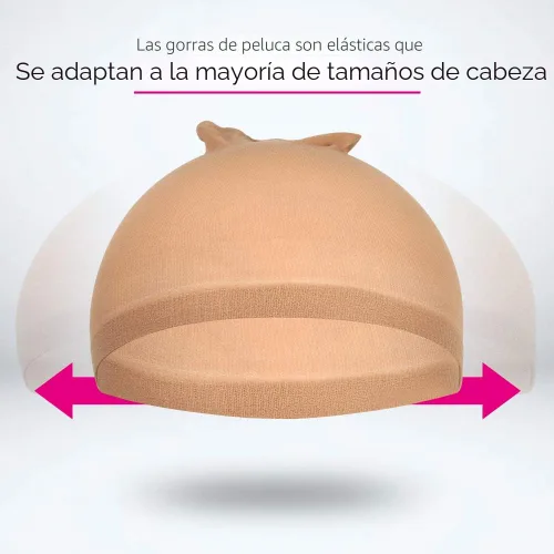Miniatura 3 de Fandamei 4 piezas Gorras de Peluca de Media de Nailon Elástico Marrón Claro para Mujeres