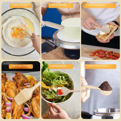Miniatura 6 de Juego de tazones para mezclar con tapas herméticas, juego de 20 utensilios de cocina, 6 cuencos de acero inoxidable, 3 accesorios para rallar, parte