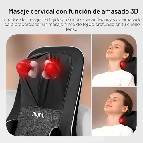 Miniatura 5 de Mynt Elegible para FSA Aprobado por HSA Masajeador Shiatsu de Cuello y Espalda para Silla con 10 Nodos de Amasamiento Profundo, Masaje de Espalda 2D