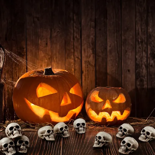 Miniatura 2 de Boao 10 piezas de cabeza de esqueleto de Halloween pequeños mini calaveras para decoración de fiesta de Halloween, decoración de mesa