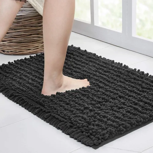 Miniatura 128 de Walensee Alfombra de baño antideslizante (24x17 pulgadas, rosa polvoriento) absorbente de agua, súper suave, lanuda de felpilla, lavable a máquina
