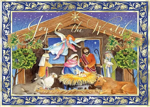 Miniatura 5 de Punch Studio Oh Holy Night Mary - Tarjetas dimensionales en caja con 12 tarjetas adornadas y sobres (57749)