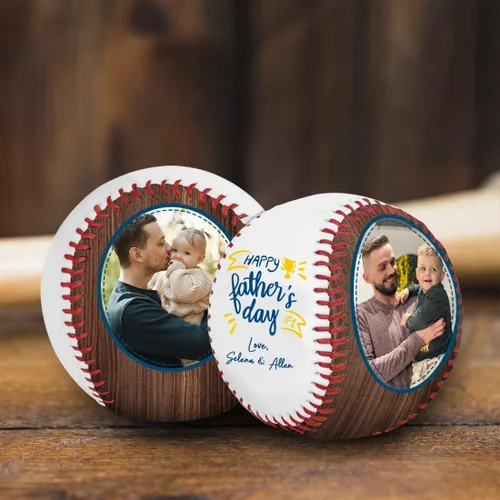 Miniatura 8 de Foto personalizada para el Día del Padre, con tus fotos y texto Béisbol Cumpleaños Día del Padre para papá, marido, abuelo Al mejor padre